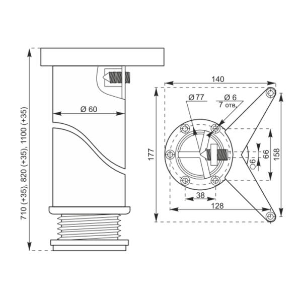 Опора меб с креплением Усы_2