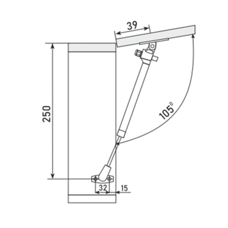 Газ лифт с демпфером белый_5