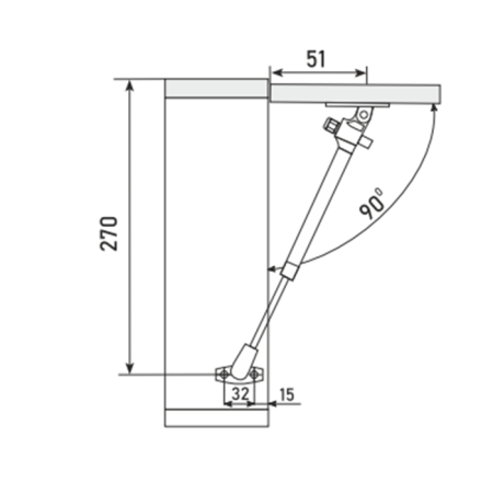Газ лифт с демпфером белый_4